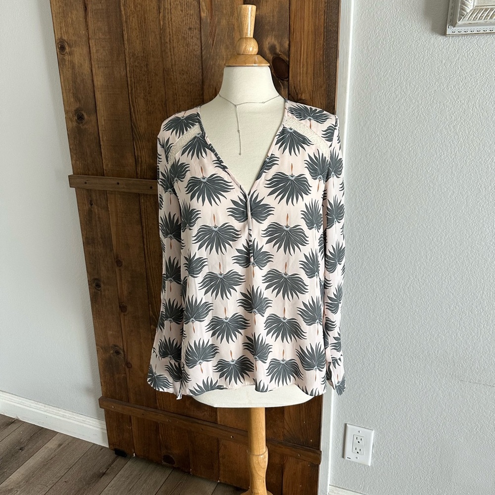 Chelsea28 Lace Trim Floral Top